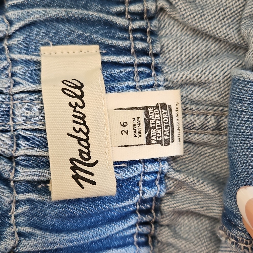 Madewell Paper Bag Light Blue High-Rise Denim Shorts - Picture 7 of 8